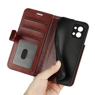 Oppo Reno 8 Hoesje - MobyDefend Wallet Book Case (Sluiting Achterkant) - Bruin