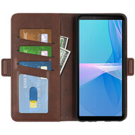 Sony Xperia 5 IV Hoesje - MobyDefend Luxe Wallet Book Case (Sluiting Zijkant) - Bruin