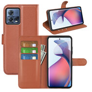 Motorola Edge 30 Fusion Hoesje - MobyDefend Kunstleren Wallet Book Case (Sluiting Voorkant) - Bruin