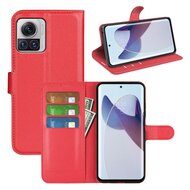 Motorola Edge 30 Ultra Hoesje - MobyDefend Kunstleren Wallet Book Case (Sluiting Voorkant) - Rood
