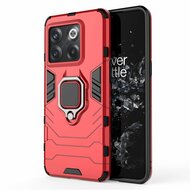 OnePlus 10T Hoesje - MobyDefend Dubbelgelaagde Pantsercase Met Standaard - Rood