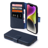 iPhone 14 Plus Hoesje - Luxe MobyDefend Wallet Bookcase - Blauw