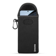 Hoesje voor Motorola Moto G72 - MobyDefend Neopreen Pouch Met Karabijnhaak - Insteekhoesje - Riemlus Hoesje - Zwart