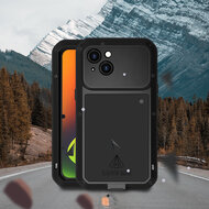 iPhone 14 Hoes - Love Mei Metalen Case - Extreme Protection - Zilvergrijs