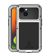 iPhone 14 Hoes - Love Mei Metalen Case - Extreme Protection - Zilvergrijs