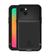 iPhone 14 Plus Hoes - Love Mei Metalen Case - Extreme Protection - Zwart
