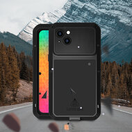 iPhone 14 Plus Hoes - Love Mei Metalen Case - Extreme Protection - Zwart