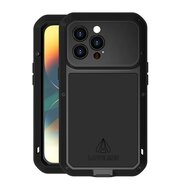 iPhone 14 Pro Hoes - Love Mei Metalen Case - Extreme Protection - Zwart