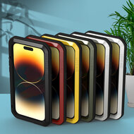 iPhone 14 Pro Hoes, Love Mei, Metalen Extreme Protection Case, Zilvergrijs