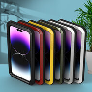 iPhone 14 Pro Max Hoes - Love Mei Metalen Case - Extreme Protection - Zwart
