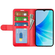 Oppo A57 / A57s / A77 Hoesje, MobyDefend Wallet Book Case (Sluiting Achterkant), Rood