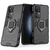 Xiaomi 12T / 12T Pro Hoesje - MobyDefend Dubbelgelaagde Pantsercase Met Standaard - Zwart