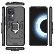Xiaomi 12T / 12T Pro Hoesje - MobyDefend Dubbelgelaagde Pantsercase Met Standaard - Blauw