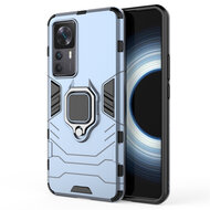 Xiaomi 12T / 12T Pro Hoesje - MobyDefend Dubbelgelaagde Pantsercase Met Standaard - Blauw