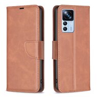 Xiaomi 12T / 12T Pro Hoesje, MobyDefend Wallet Book Case Met Koord, Bruin