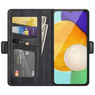 Samsung Galaxy A04s Hoesje, MobyDefend Luxe Wallet Book Case (Sluiting Zijkant), Zwart