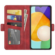 Samsung Galaxy A04s Hoesje, MobyDefend Luxe Wallet Book Case (Sluiting Zijkant), Rood