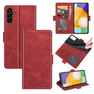 Samsung Galaxy A04s Hoesje, MobyDefend Luxe Wallet Book Case (Sluiting Zijkant), Rood