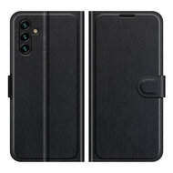 Samsung Galaxy A04s Hoesje - MobyDefend Kunstleren Wallet Book Case (Sluiting Voorkant) - Zwart