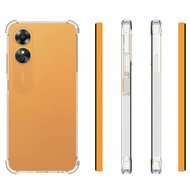 Oppo A17 Hoesje - MobyDefend Transparante Shockproof TPU Backcover - Verstevigde Hoeken - Volledig Doorzichtig