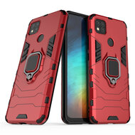 Xiaomi Redmi 10A Hoesje - MobyDefend Dubbelgelaagde Pantsercase Met Standaard - Rood