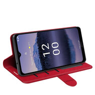 Nokia G11 Plus Hoesje, MobyDefend Wallet Book Case (Sluiting Achterkant), Rood