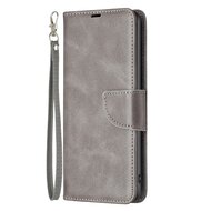 Oppo A17 Hoesje, MobyDefend Wallet Book Case Met Koord, Grijs