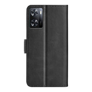 Oppo A57 / A57s / A77 Hoesje - MobyDefend Luxe Wallet Book Case (Sluiting Zijkant) - Zwart