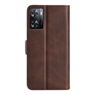 Oppo A57 / A57s / A77 Hoesje, MobyDefend Luxe Wallet Book Case (Sluiting Zijkant), Bruin