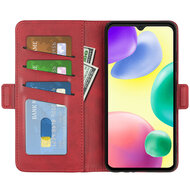 Xiaomi Redmi 10A Hoesje - MobyDefend Luxe Wallet Book Case (Sluiting Zijkant) - Rood