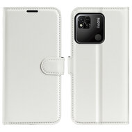 Xiaomi Redmi 10A Hoesje, MobyDefend Kunstleren Wallet Book Case (Sluiting Voorkant), Wit