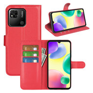 Xiaomi Redmi 10A Hoesje - MobyDefend Kunstleren Wallet Book Case (Sluiting Voorkant) - Rood