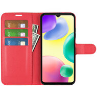 Xiaomi Redmi 10A Hoesje, MobyDefend Kunstleren Wallet Book Case (Sluiting Voorkant), Rood