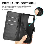 Oppo A57 / A57s / A77 Hoesje - MobyDefend Kunstleren Wallet Book Case (Sluiting Voorkant) - Zwart