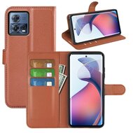 Motorola Edge 30 Neo Hoesje - MobyDefend Kunstleren Wallet Book Case (Sluiting Voorkant) - Bruin