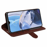 Motorola Moto E22 / E22i Hoesje - MobyDefend Wallet Book Case (Sluiting Achterkant) - Bruin