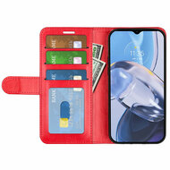 Motorola Moto E22 / E22i Hoesje - MobyDefend Wallet Book Case (Sluiting Achterkant) - Rood