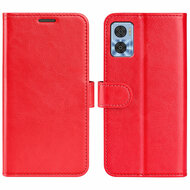 Motorola Moto E22 / E22i Hoesje, MobyDefend Wallet Book Case (Sluiting Achterkant), Rood