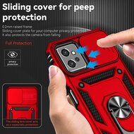 Motorola Moto G32 Hoesje - MobyDefend Pantsercase Met Draaibare Ring - Blauw