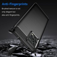 Motorola Moto G72 Hoesje - MobyDefend TPU Backcover - Geborstelde Metaal &amp; Carbon-Look - Blauw