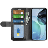 Motorola Moto G72 Hoesje, MobyDefend Wallet Book Case (Sluiting Achterkant), Zwart