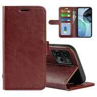 Motorola Moto G72 Hoesje - MobyDefend Wallet Book Case (Sluiting Achterkant) - Bruin