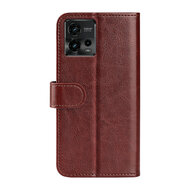 Motorola Moto G72 Hoesje - MobyDefend Wallet Book Case (Sluiting Achterkant) - Bruin