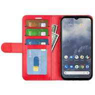 Nokia G60 Hoesje, MobyDefend Wallet Book Case (Sluiting Achterkant), Rood