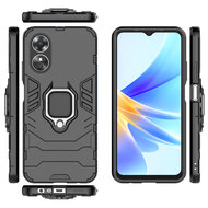 Oppo A17 Hoesje - MobyDefend Dubbelgelaagde Pantsercase Met Standaard - Blauw