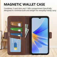 Oppo A17 Hoesje, MobyDefend Luxe Wallet Book Case (Sluiting Zijkant), Zwart