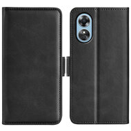 Oppo A17 Hoesje, MobyDefend Luxe Wallet Book Case (Sluiting Zijkant), Zwart