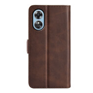 Oppo A17 Hoesje, MobyDefend Luxe Wallet Book Case (Sluiting Zijkant), Bruin