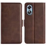 Oppo A17 Hoesje, MobyDefend Luxe Wallet Book Case (Sluiting Zijkant), Bruin