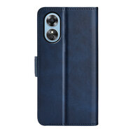 Oppo A17 Hoesje, MobyDefend Luxe Wallet Book Case (Sluiting Zijkant), Blauw